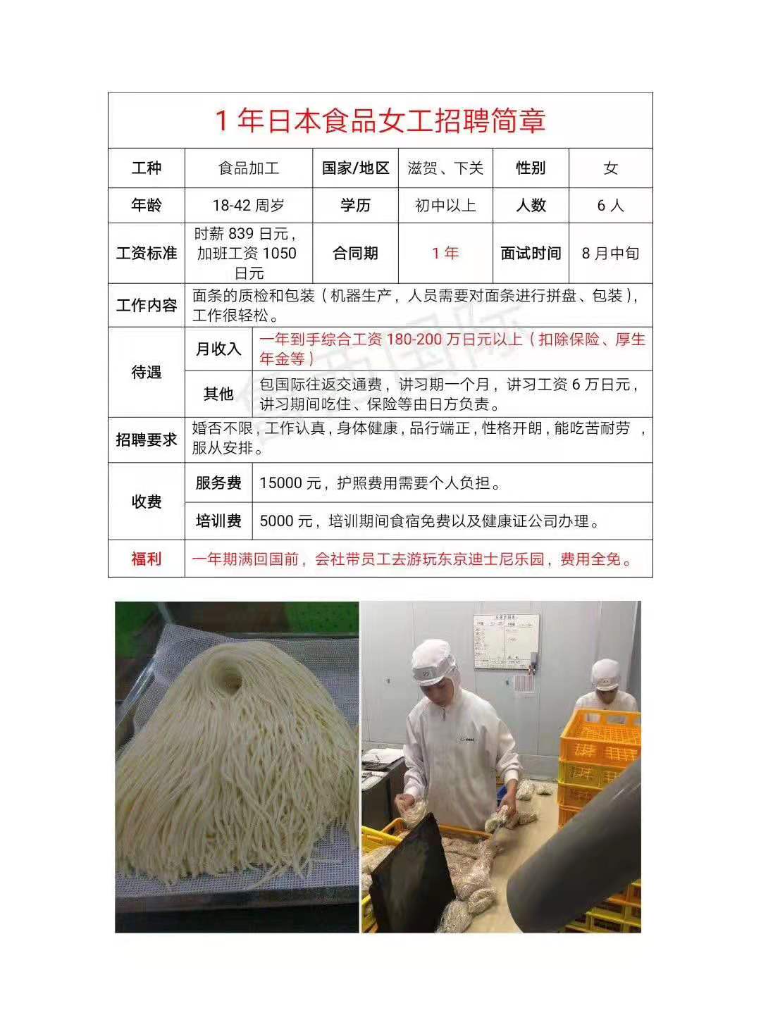 日本一年期食品加工女工